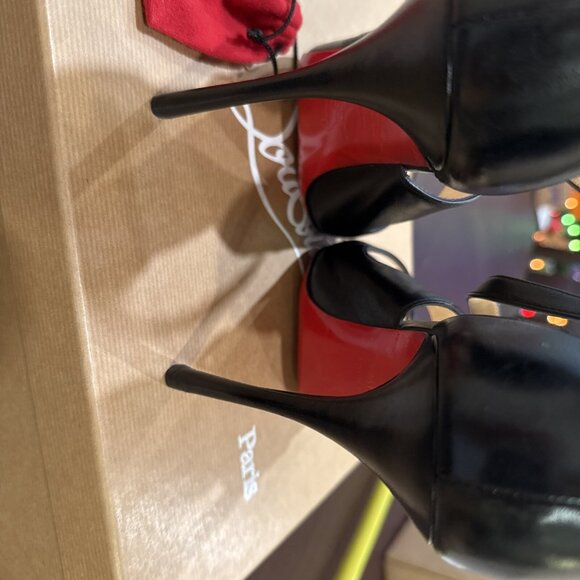 Christian Louboutin Malefissima Napa Shiny Black Stilettos 100 - Picture 7 of 11